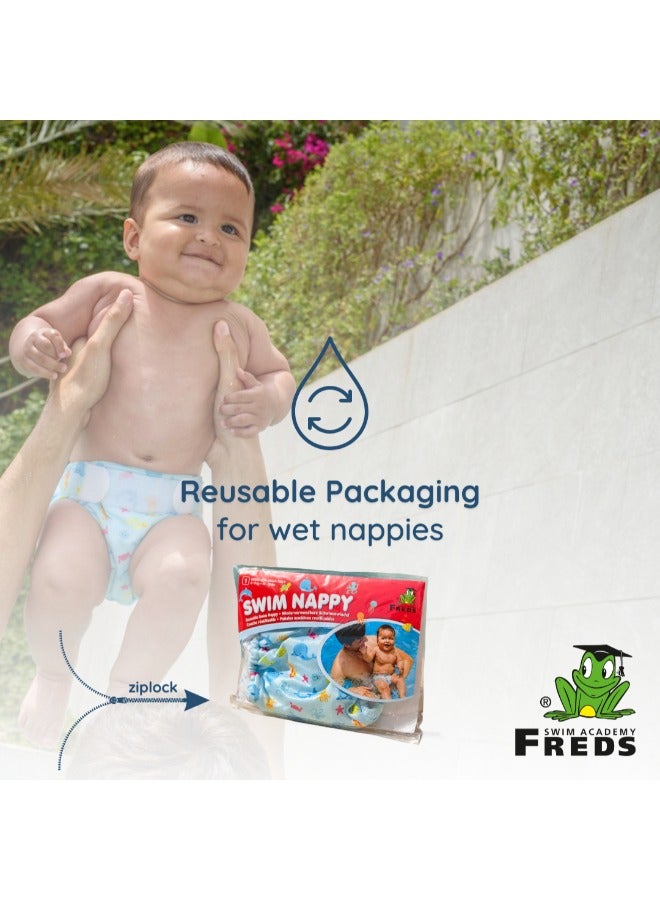 Freds Baby Reusable Blue Swim Diapers (09lb-20lb) a Pool & Beach Essential