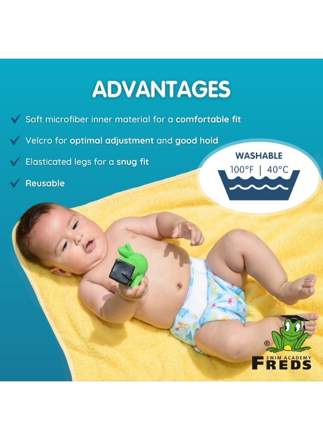 Freds Baby Reusable Blue Swim Diapers (09lb-20lb) a Pool & Beach Essential