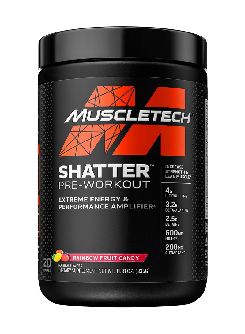 Pre Workout Powder -MuscleTech Shatter Pre-Workout Rainbow fruit Candy (20 Servings)