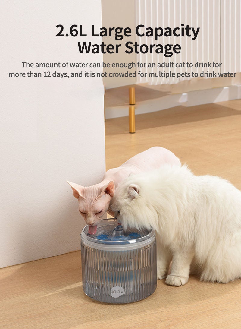 2.6L Automatic Pets Water Fountain Mute Drinker Feeder Bowl Pet Drinking Fountain Dispenser