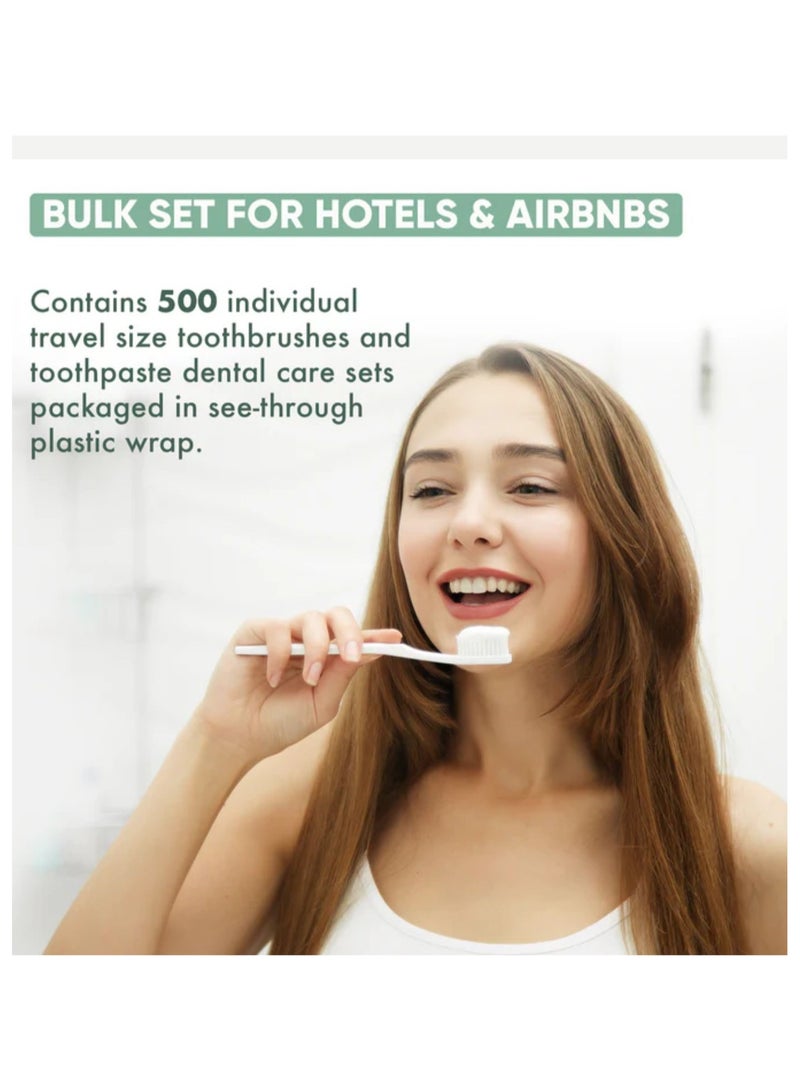 Disposable Toothbrush - Toothpaste Traveling Dental Kit For Adults & Kids (Pack of 100)