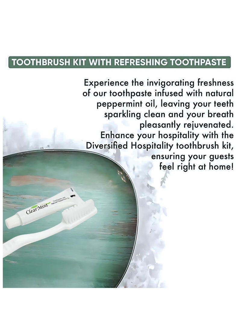 Disposable Toothbrush - Toothpaste Traveling Dental Kit For Adults & Kids (Pack of 100)