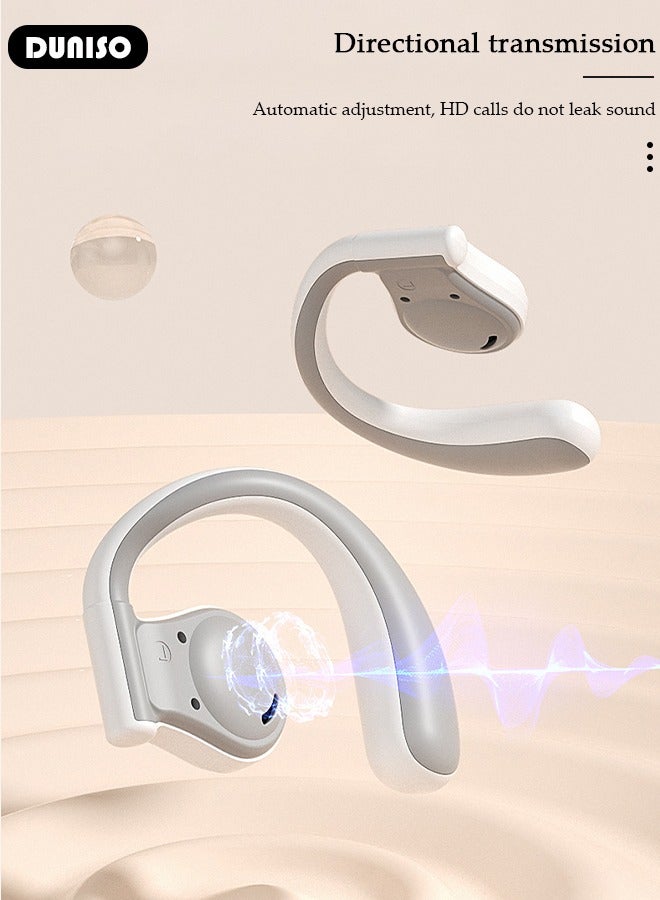5.3 Bluetooth Wireless Earphones. Call Stereo Sound with Ultra Long Battery Life. IPX6 Waterproof Headphone Charging Case, Hanging Ear Immersive Noise Reduction