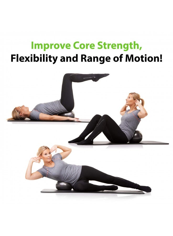 Urbnfit Small Exercise Ball - 9-Inch Mini Pilates Ball With Fitness Guide For Yoga, Barre, Physical Therapy, Stretching And Core Stability Workout - Black