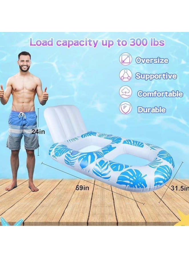 Pool Floats, Water Pool Floats,Inflatable Pool Chair Float,Adult Floatie Bed Mat Pad, Sun Tan Tub Sunbathing Lounge Raft For Swimming Pool Lake Lounge Float