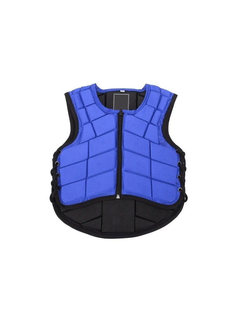 1-Piece Kids Equestrian Foam Padded Vest,Safety Horse Riding Body Protective Gear,Colour Blue,Size CS