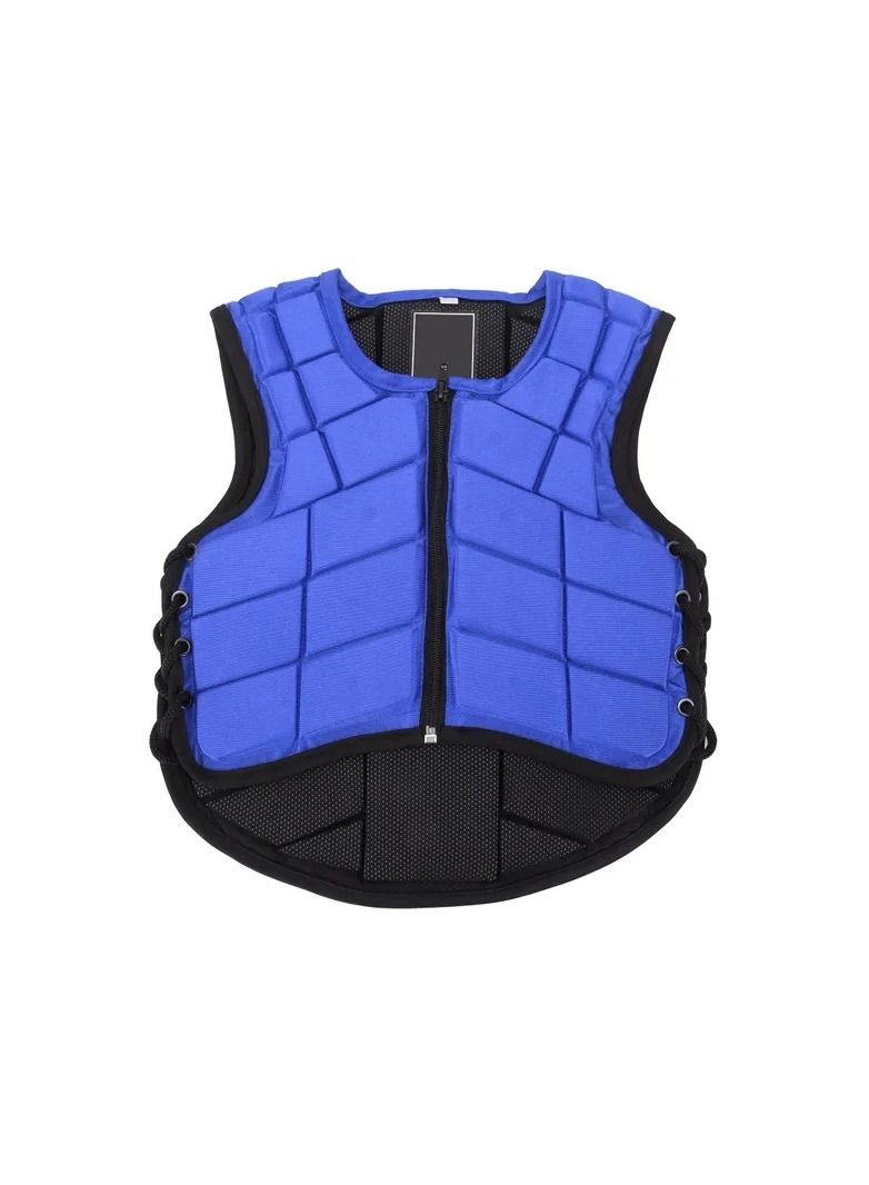 1-Piece Kids Equestrian Foam Padded Vest,Safety Horse Riding Body Protective Gear,Colour Blue,Size CM