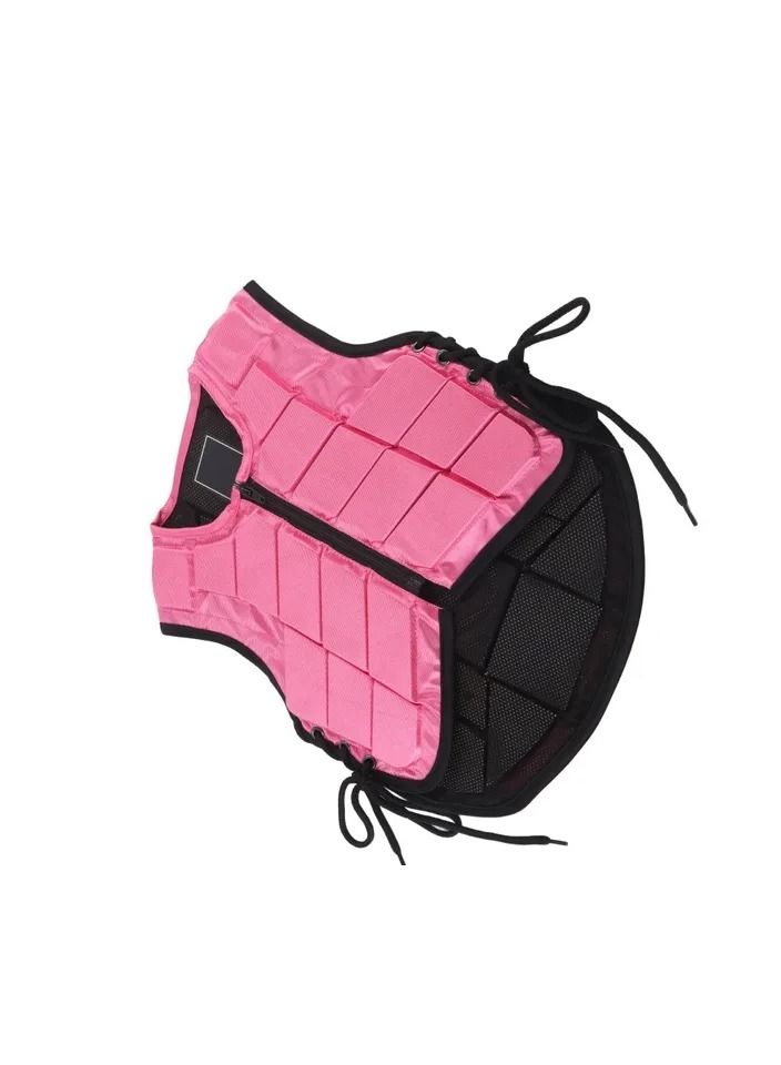 1-Piece Kids Equestrian Foam Padded Vest,Safety Horse Riding Body Protective Gear,Colour Pink,Size CM