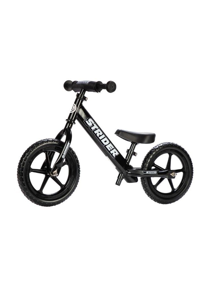 Strider 12” Sport Bike - No Pedal Balance Bicycle for Kids 18 Months to 5 Years - Includes Safety Pad, Padded Seat, Mini Grips & Flat-Free Tires - Tool-Free Assembly & Adjustments