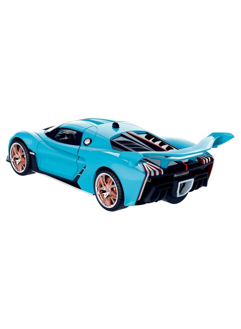 1:24 Fast & Furious Alloy Car Model with Lights, Sound, and Spray System (Blue)