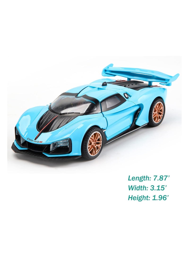 1:24 Fast & Furious Alloy Car Model with Lights, Sound, and Spray System (Blue)