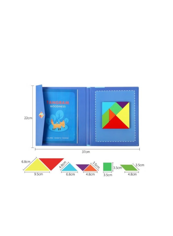 Magnetic Wooden Tangram Jigsaw Building Blocks