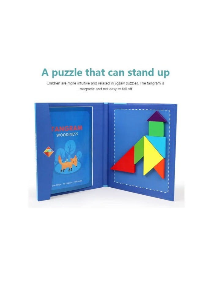 Magnetic Wooden Tangram Jigsaw Building Blocks