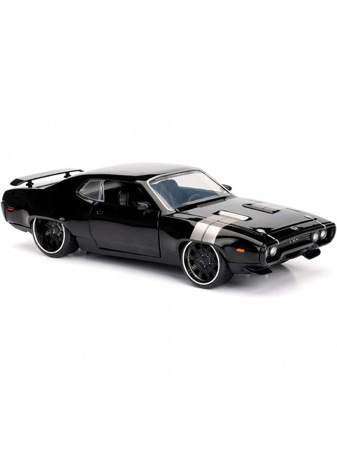 Jada Toys Fast And Furious 1:24 Dom'S Plymouth Gtx Die-Cast Car, Toys For Kids And Adults, Black, Standard