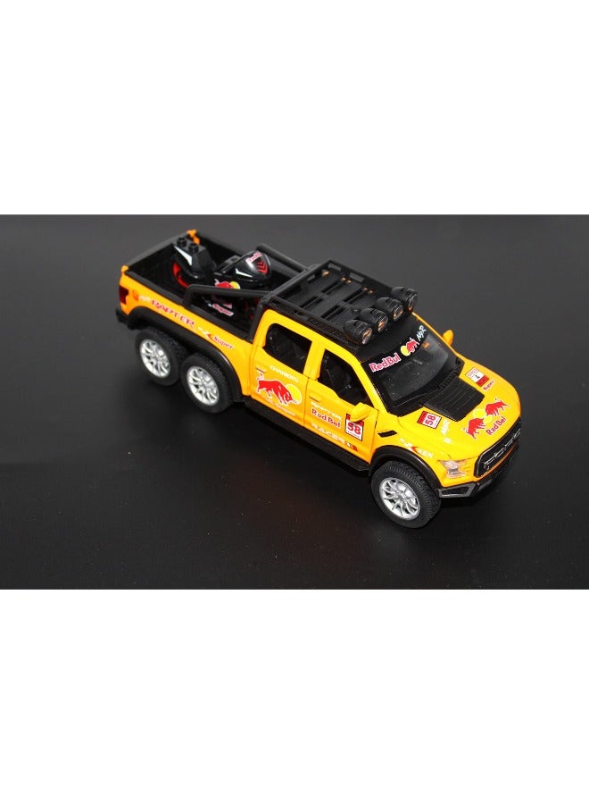 1:28 Red Bull Alloy Diecast Metal Cars Truck Model - Pull Back Vehicle Toy for Boys and Girls (Yellow)