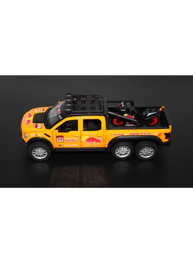 1:28 Red Bull Alloy Diecast Metal Cars Truck Model - Pull Back Vehicle Toy for Boys and Girls (Yellow)