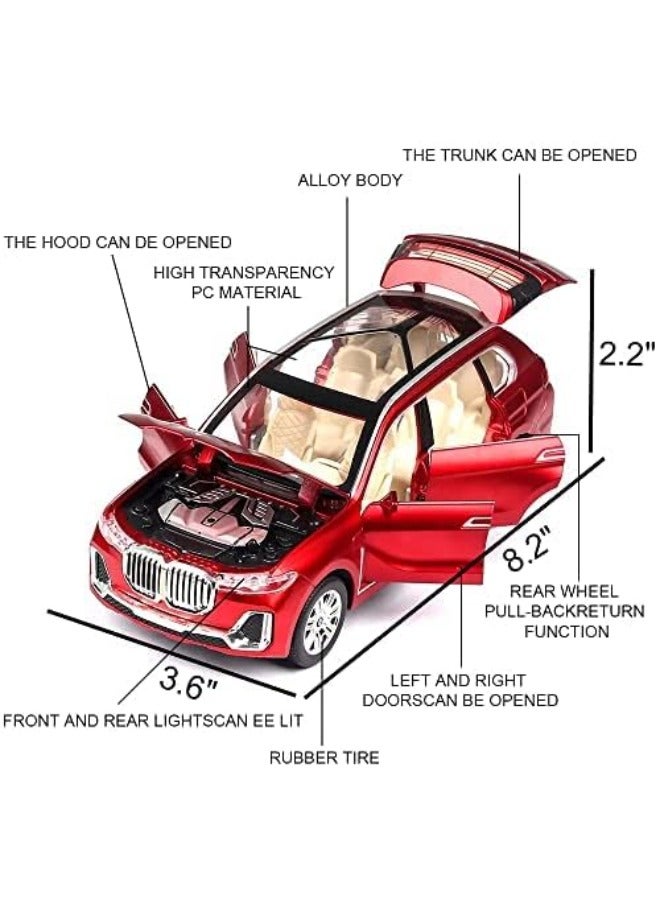 1/24 BMW X7 SUV Model Diecast Toy Car | Zinc Alloy Pull Back Toy with Sound & Light for Boys & Girls | Collectible Birthday Gift