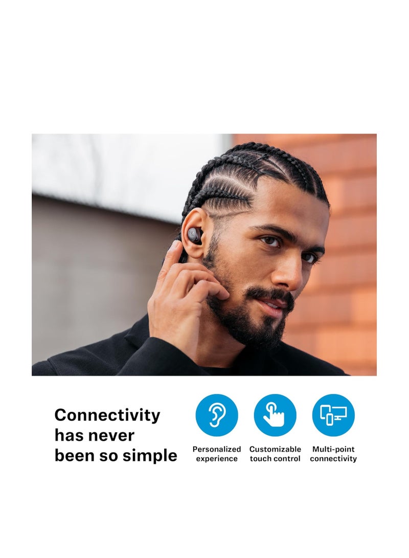 Momentum True Wireless 4 Smart Earbuds Bluetooth 5.4, Crystal Clear Sound, Ergonomic Design, 30 Hours Battery Life, Adaptive ANC Black Graphite
