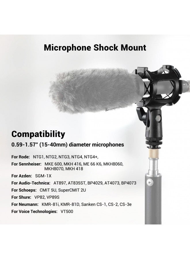 Smallrig Microphone Shock Mount With Cold Shoe Pinch For Camera Shoes And Boompoles 1859