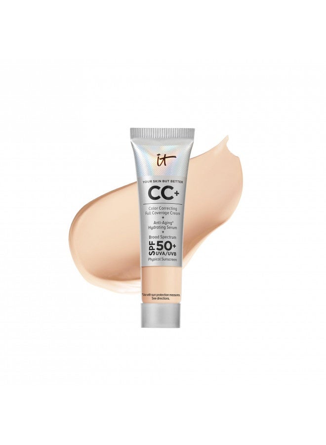 It Cosmetics Your Skin But Better Cc+ Cream Travel Size, Light (W) - Color Correcting Cream, Full-Coverage Foundation, Hydrating Serum And Spf 50+ Sunscreen - Natural Finish - 0.406 Fl Oz