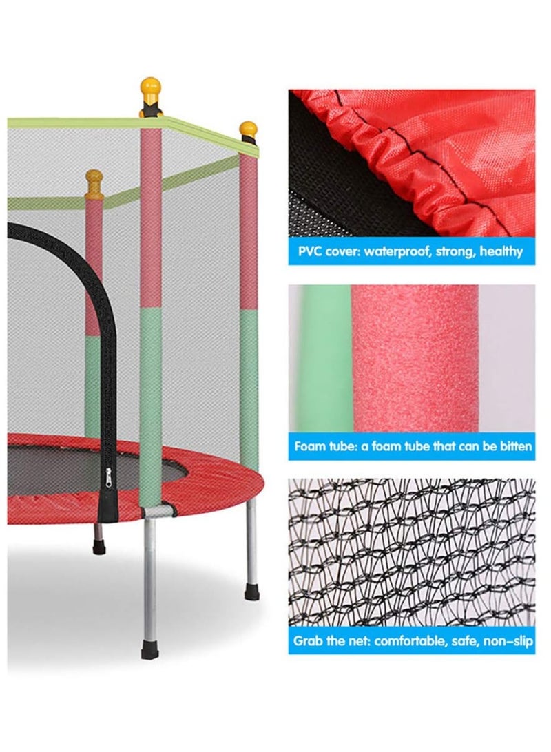 Indoor Trampoline Kids Adult Bouncer Baby Jumper Children Bouncers Guardrail Fitness Thick Spring Anti-Skid Shock Absorption - Toddler Outdoor Safety Enclosure Net Basketball Hoop Baby Toys