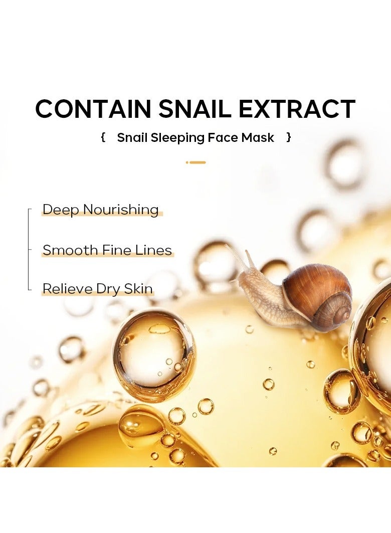 Laiko Snail Sleeping Mask, 3g + 15 Pieces, Moisturizing and Nourishing Facial Mask