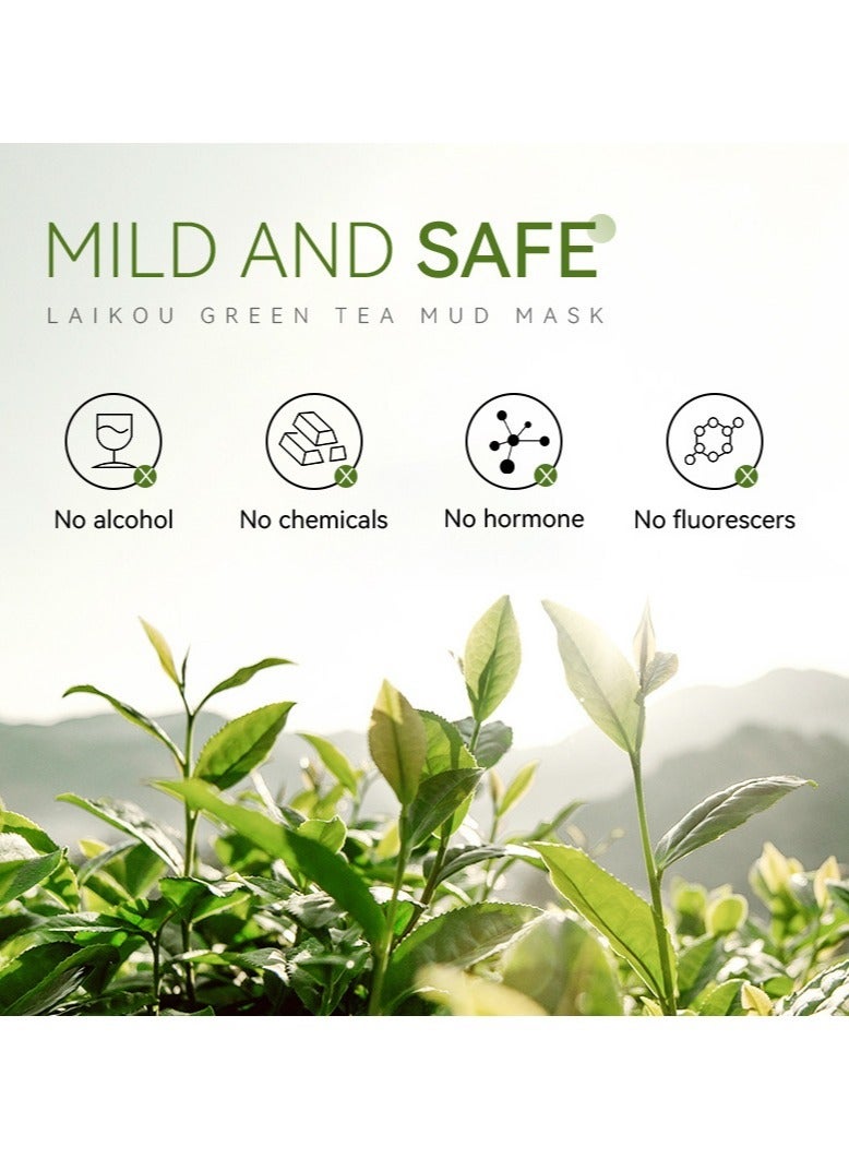 LAIKOU Green Tea Mud Mask 100g Deep Cleansing, Hydrating, and Moisturizing