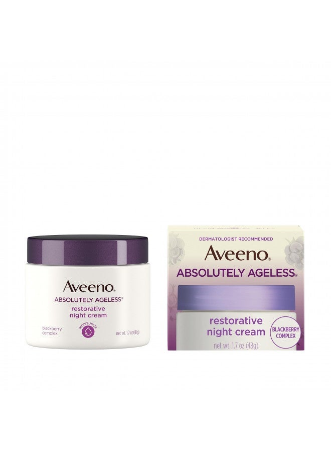 Aveeno Absolutely Ageless Restorative Night Cream Face And Neck Moisturizer With Antioxidant-Rich Blackberry Complex, Vitamin C And E, Hypoallergenic, Non-Greasy And Non-Comedogenic, 1.7 Fl. Oz