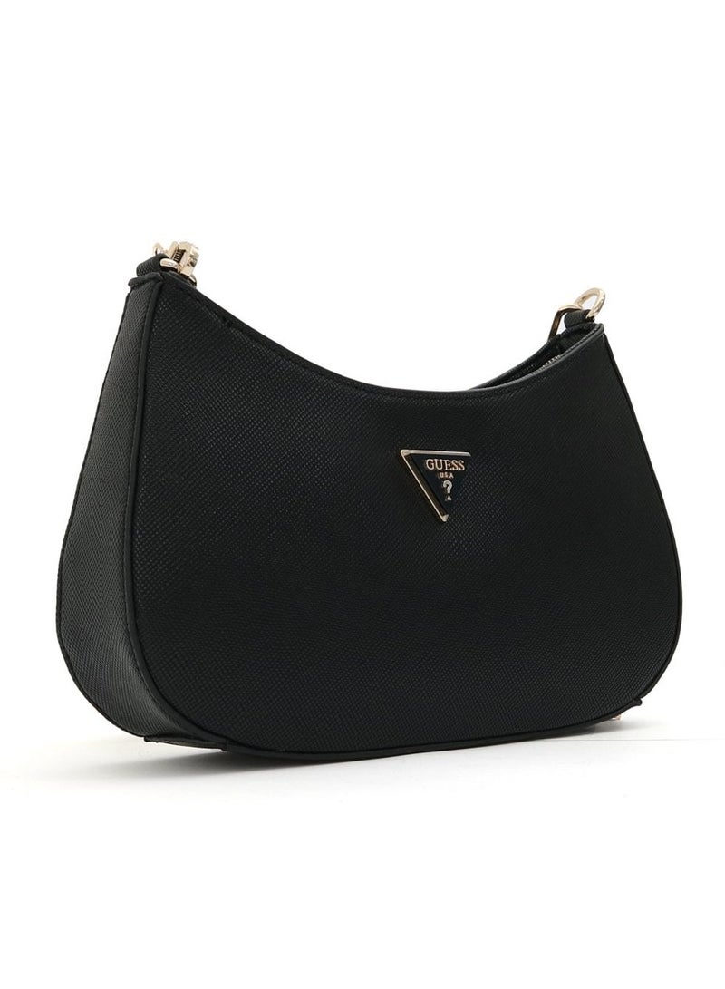 Ladies' Fashion Zipper Shoulder Bag Black