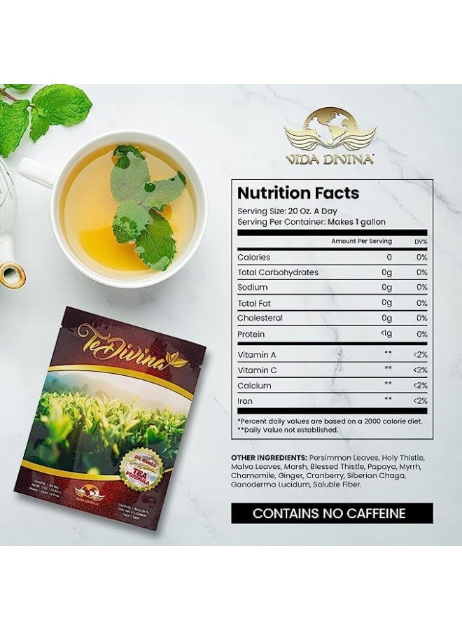 Vida Divina Tedivina Detox Tea All Organic Healthy Cleansing Formula, Caffeine Free All Natural Colon Cleanse Digestive Tea And Body Detox, 12 Blended Herbs - Original Flavor 0.3Oz (Pack Of 1)