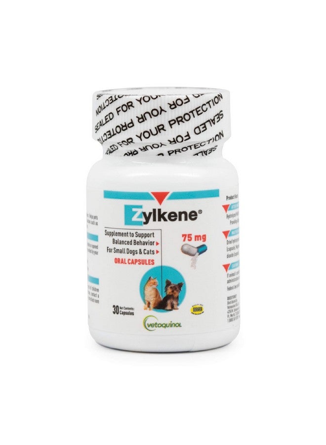 Zylkene Calming Support Supplement For Small Dogs And Cats, Helps Promote Relaxation And Reduce External Stress Factors, Daily Behavioral Support And Anxiety Relief For Dogs And Cats, 75Mg