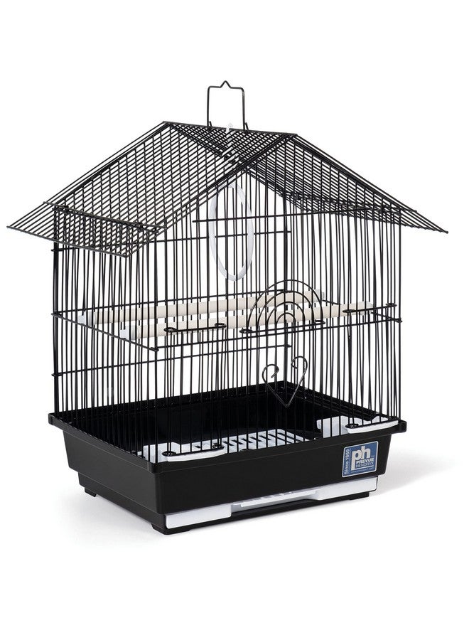 Parakeet Manor Bird Cage With Handle For Home Or Travel, Black