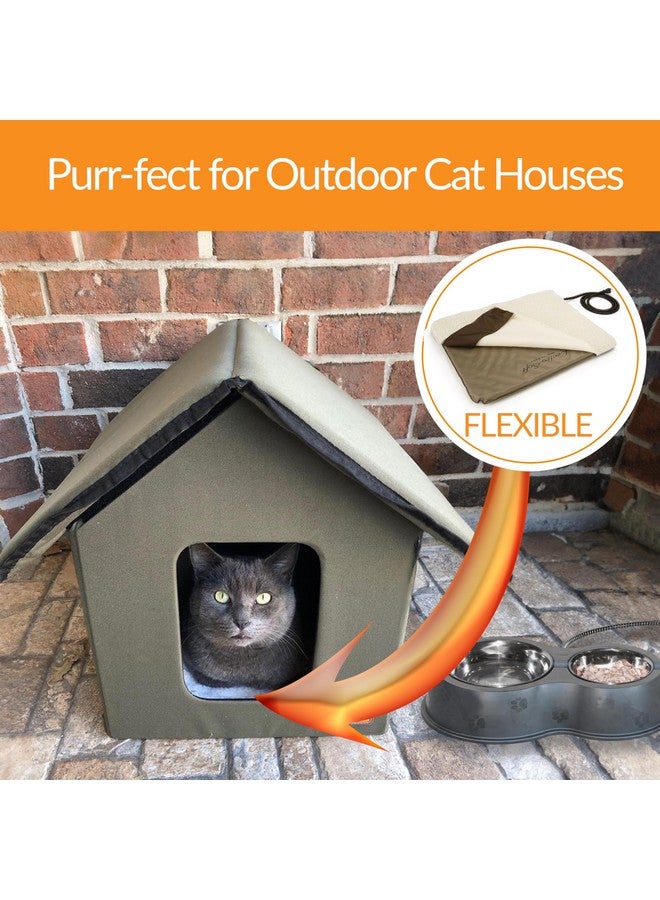 LectroSoft Outdoor Heated Pet Bed For Outdoor Cat House For Winter Insulated Waterproof, Chew Resistant Cord, Electric, Thermostatically Controlled, Orthopedic  Tan Small 18