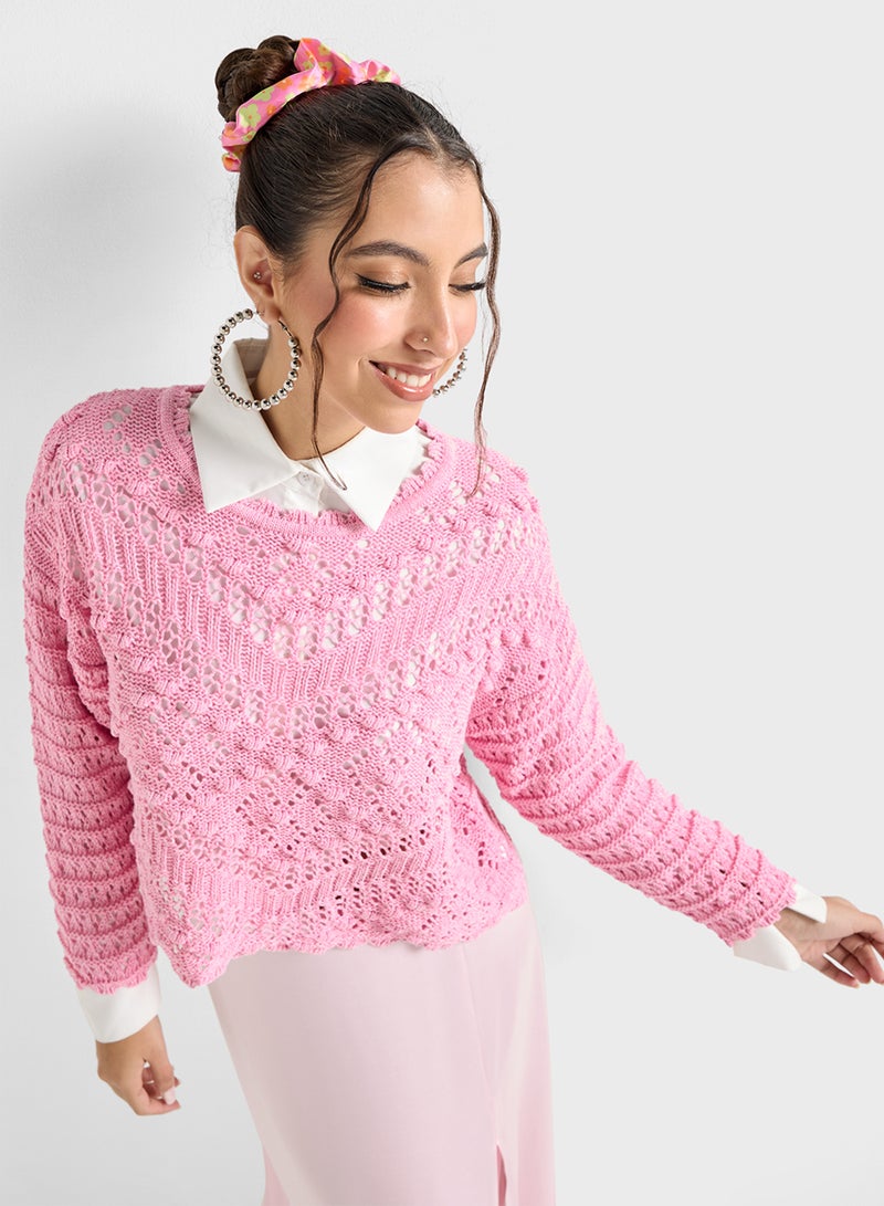 Crotchet Knit Top