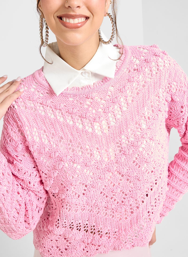 Crotchet Knit Top