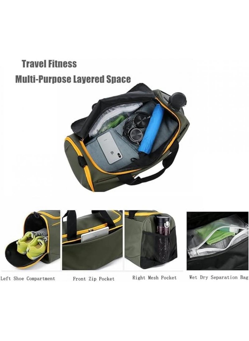 Large Capacity Sports Gym Bag for Men and Women, 3-in-1 Duffel with Shoes Compartment, Wet Pocket & Small Bag, Multi-Use Travel, Fitness & Outdoor Sports Bag