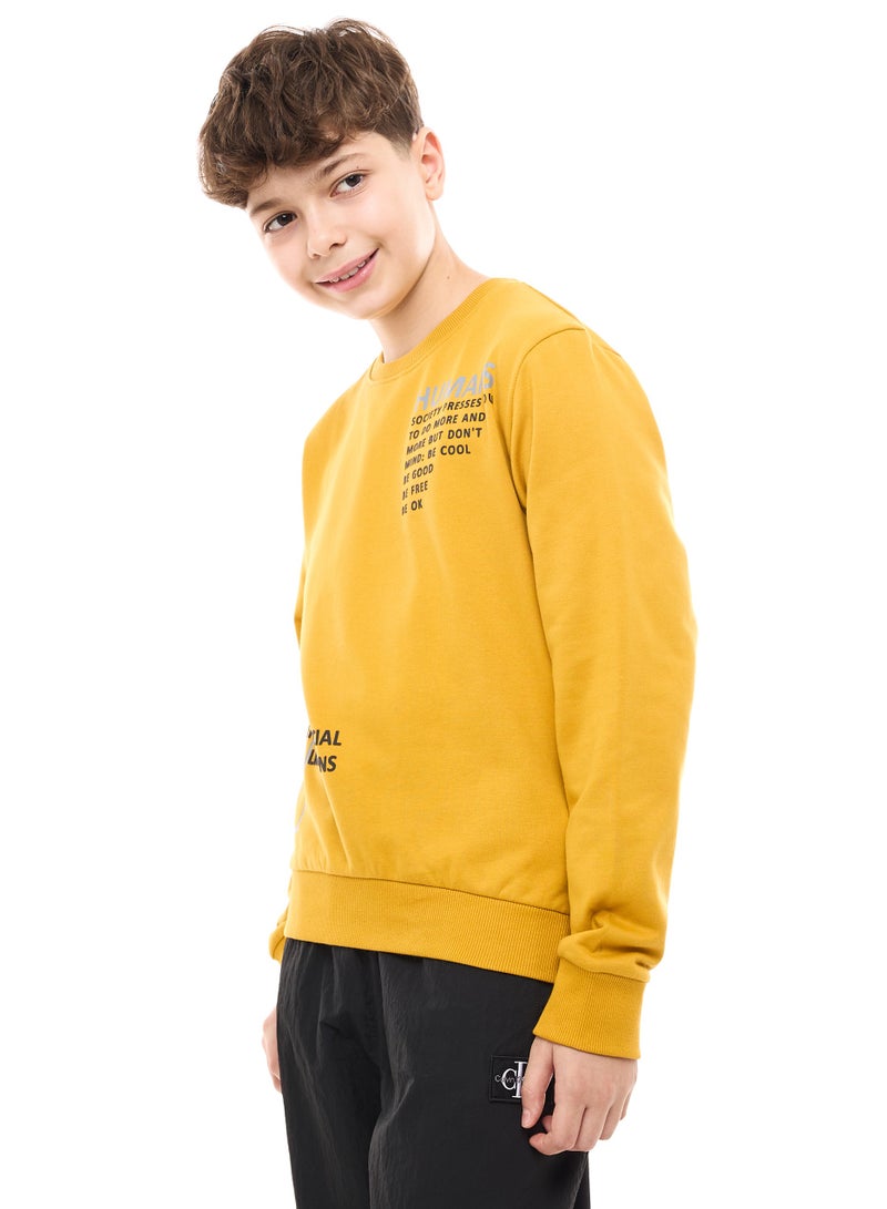 Boys' Sweatshirt  (8-14yrs) Mustard