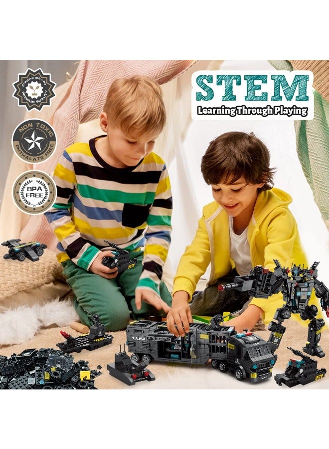 51-in-1 Robot STEM Building Blocks Toy – 700PCS Educational Engineering Set for Boys Age 8-12 | Creative Building Bricks Truck Kit – Ideal Gift for Kids Aged 6-13