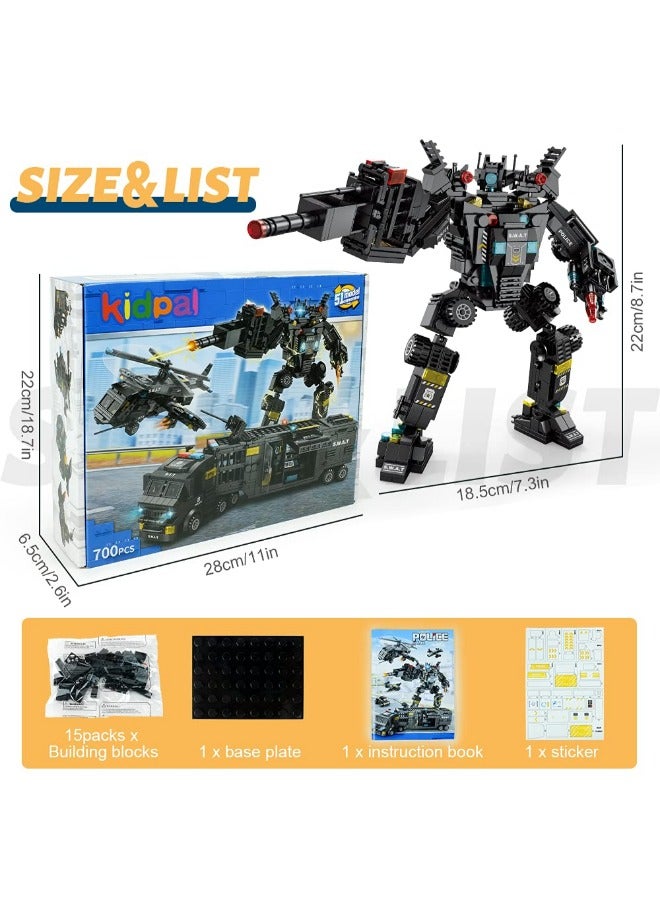 51-in-1 Robot STEM Building Blocks Toy – 700PCS Educational Engineering Set for Boys Age 8-12 | Creative Building Bricks Truck Kit – Ideal Gift for Kids Aged 6-13