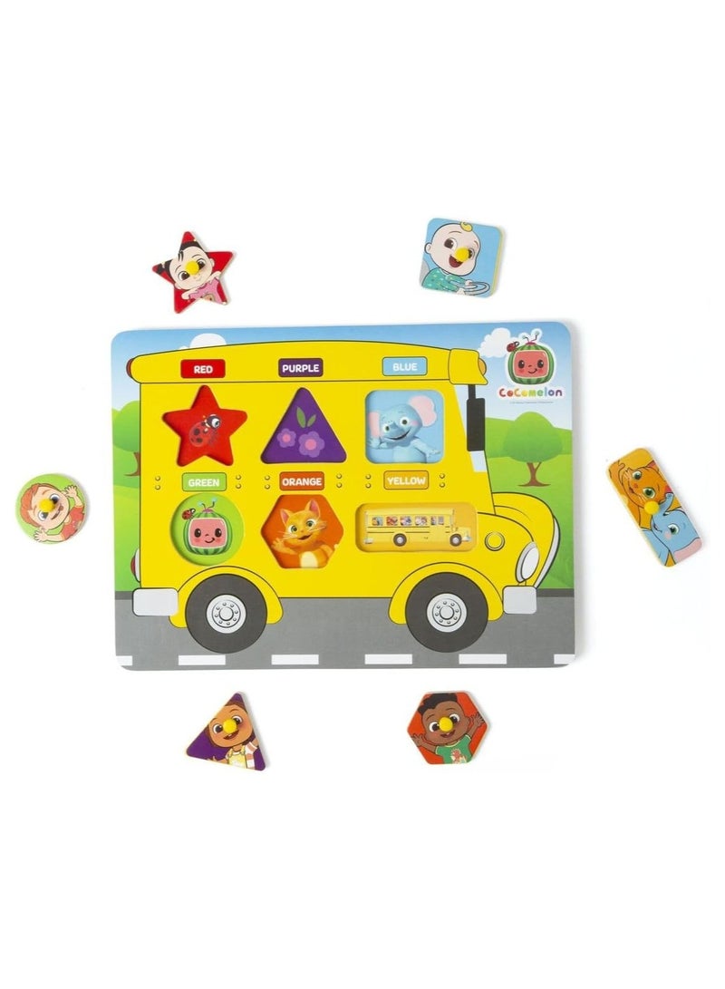 Cocomelon Puzzle Board Wooden Bus