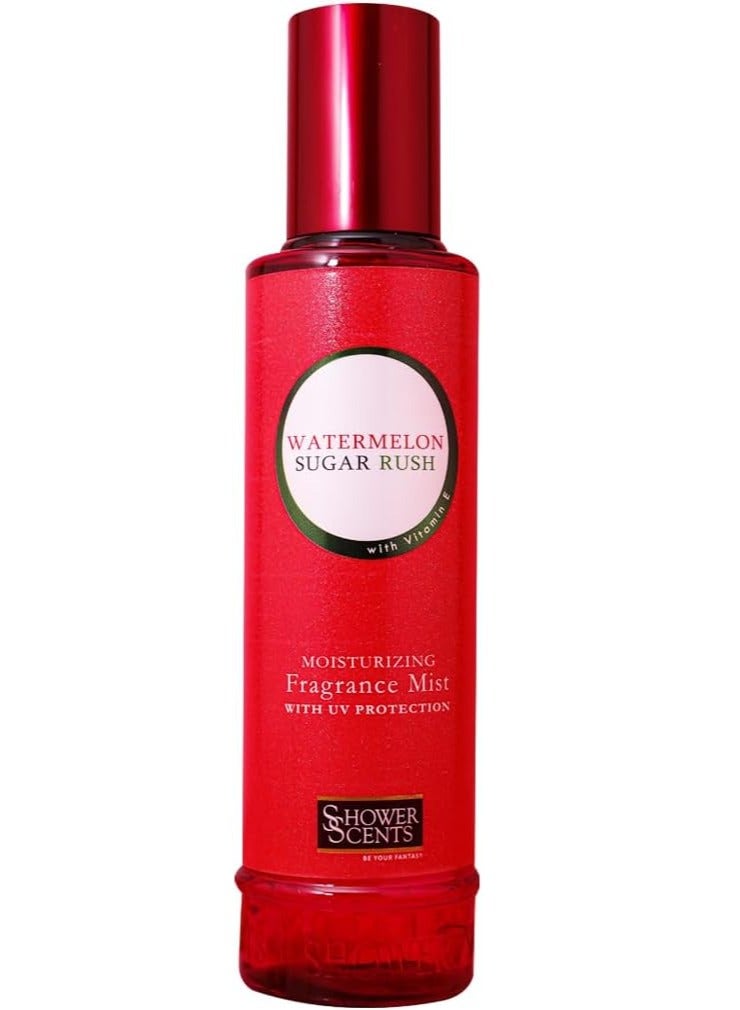 Shower Scents Watermelon Sugar Rush Moisturizing Fine Fragrance Body Mist With Hyaluronic Acid, Pro - Vitamin B5 and UV Protection 250ml