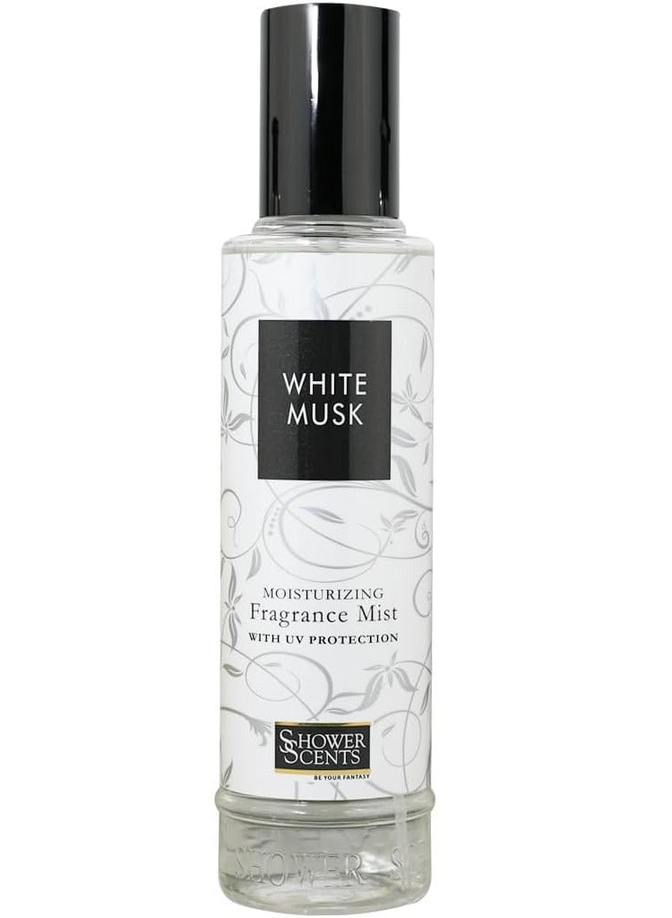 Shower Scents White Musk Moisturizing Fine Fragrance Body Mist With Hyaluronic Acid, Pro - Vitamin B5 and UV Protection 250ml