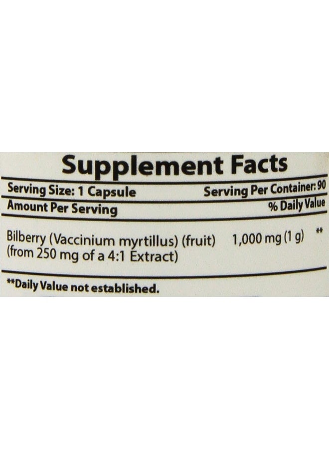 Best Naturals Bilberry Extract 1000mg Capsule (Non-GMO) Supports Healthy Vision, 90 Count