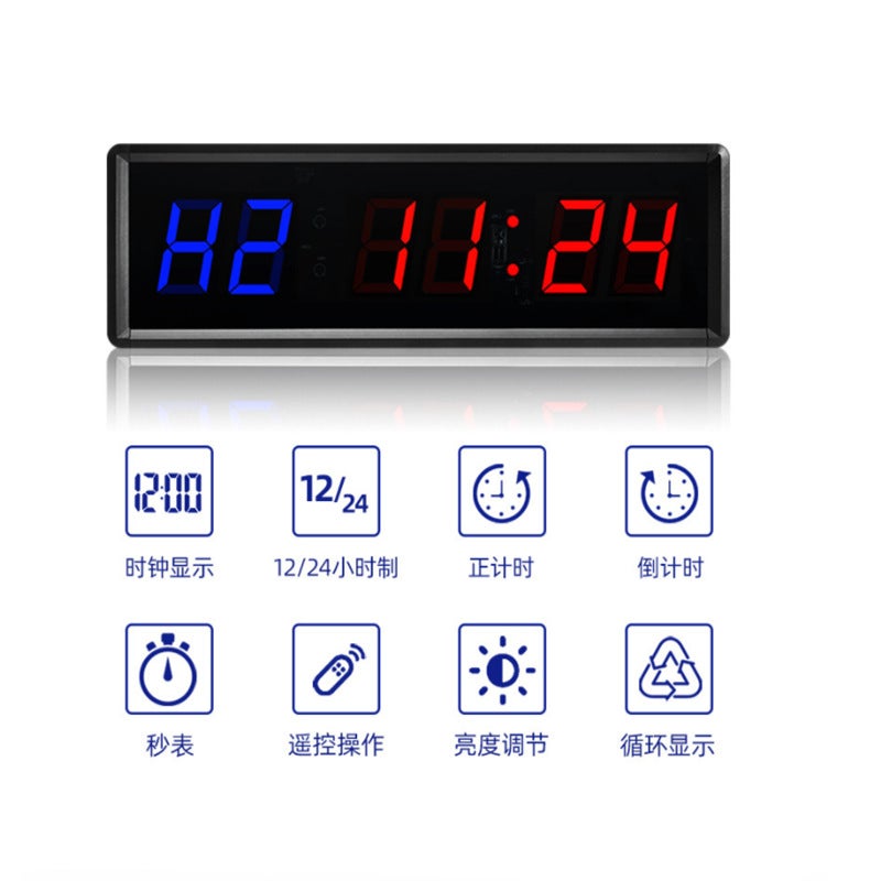 Multifunctional Fitness Timer Digital ClockRed and Blue Red and Blue