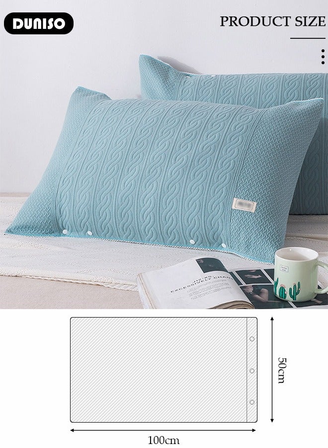 2 Pieces Cotton Pillowcases, 100% Cotton Washable Pillow with Button, Anti-slip Detachable Pillowcases, Comfortable Breathable Pillow Covers for Dorm Rooms, Guest Room and Bedroom