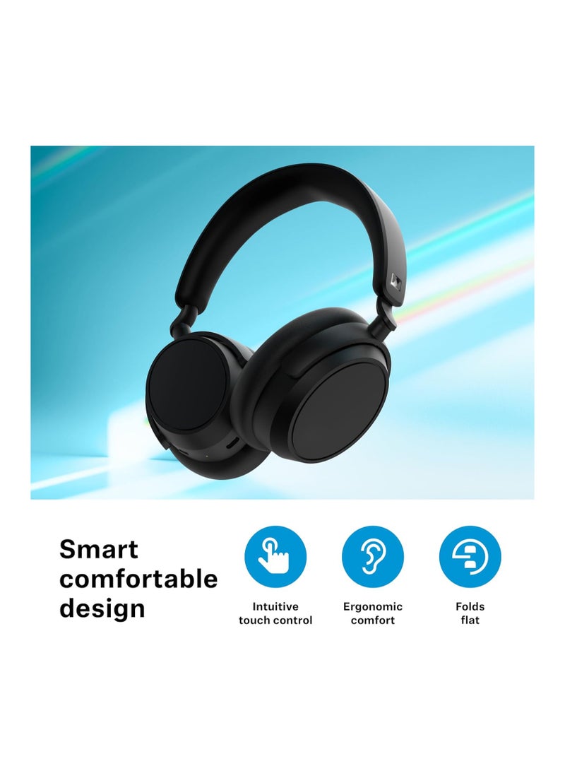 Accentum Plus Wireless Bluetooth Headphones - Optimal Sound Quality with Quick Charge Function, 50 Hours Battery Life and Adaptive Hybrid ANC - Black