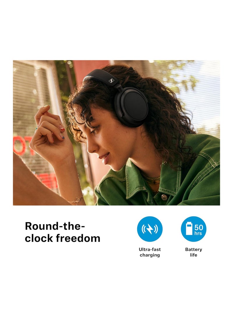 Accentum Plus Wireless Bluetooth Headphones - Optimal Sound Quality with Quick Charge Function, 50 Hours Battery Life and Adaptive Hybrid ANC - Black