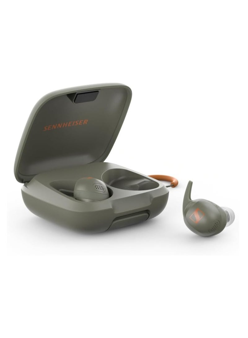 Momentum Sport Bluetooth Headphones, Fitness Tracker for Heart Rate and Body Temperature, Sports Sound, Adaptable ANC, Secure Fit, IP55 Sweat Resistance and 24 Hours Battery Life, Graphite