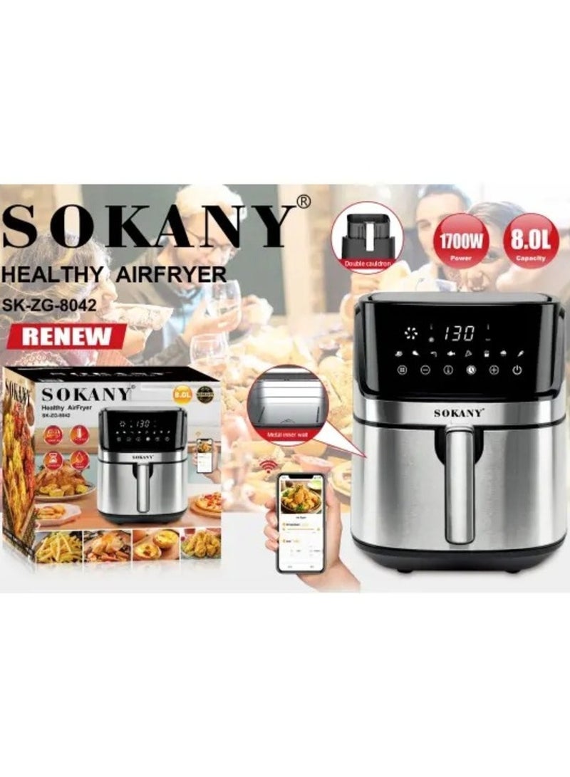 Sokany 8L Digital Air Fryer, Works with Bluetooth and WiFi SK-ZG-8042