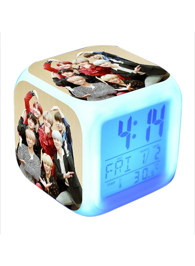 Cubic Digital Alarm Clock Multicolour 8 x 8cm